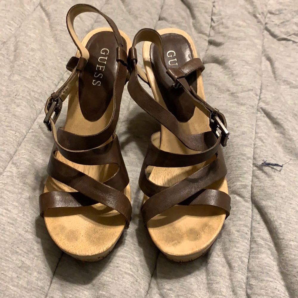 Guess cork wedges